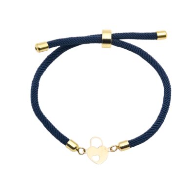 دستبند طلا قفل قلب درقلب