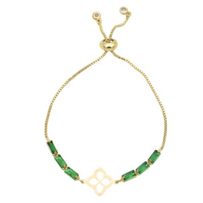 دستبند طلا گل چهار برگ