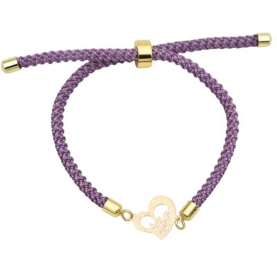 دستبند طلا قلب گلی