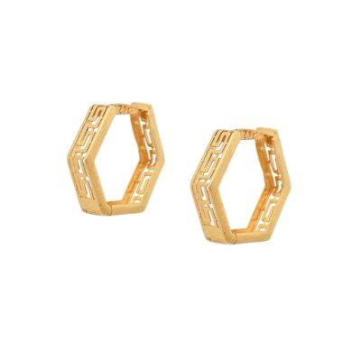 گوشواره طلا امگا 6 ضلعی ورساچه