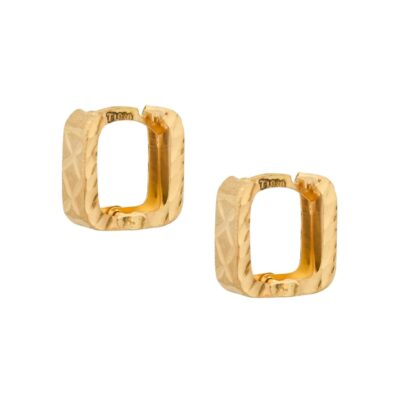 گوشواره طلا تراش پلاس مربع x