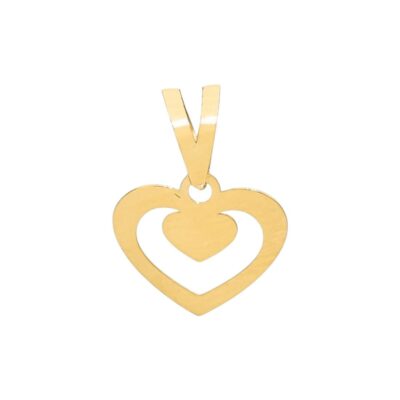 پلاک طلا دو قلبی