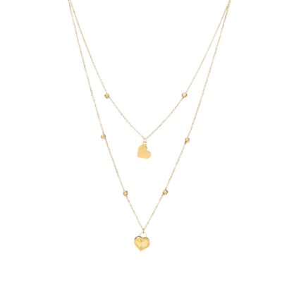 گردنبند قلب تراش دوبل