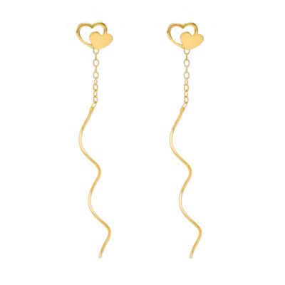 گوشواره طلا سلین قلب در قلب